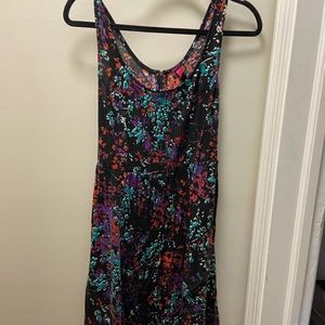 Pure Energy 2X black floral skater dress